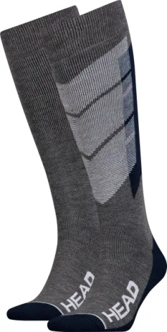 Шкарпетки Head UNISEX SKI GRAPHIC KNEEHIGH 2PPK сіро-темно-сині (2 пари) 791005001-277