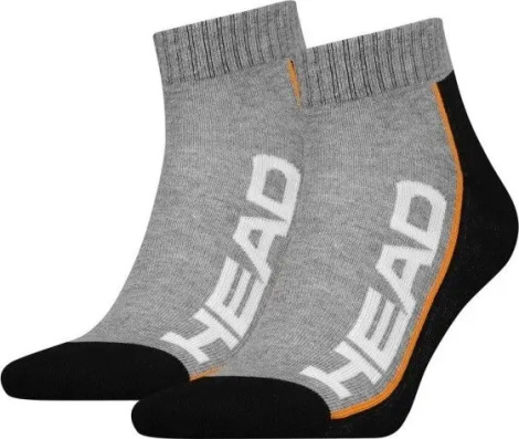 Носки Head STRIPE QUARTER 2-PACK серо-черно-оранжевые (2 пары) 781009001-235