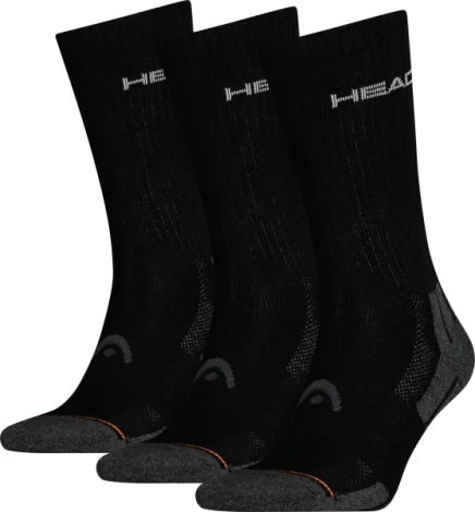 Шкарпетки Head PERFORMANCE CREW 3PPK UNISEX чорно-темно-сіро-помаранчеві (3 пари) 741020001-200