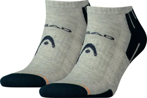 Шкарпетки Head PERFORMANCE SNEAKER 2PPK UNISEX сіро-темно-синьо-помаранчеві (2 пари) 741017001-650