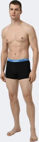 Труси (боксерки) Head MEN ELASTIC BOXER 2P чорно-блакитні (2 штуки) 701234928-002