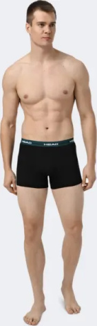 Труси (боксерки) Head MEN ELASTIC BOXER 2P чорно-темно-зелені (2 штуки) 701234928-001