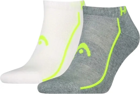 Носки Head ALL SPORTS PERFORMANCE SNEAKER 2P бело-лаймовые, серо-лаймовые (2 пары) 701229023-004