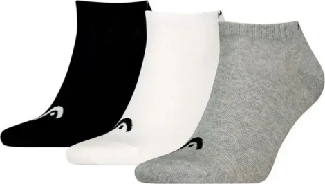 Шкарпетки Head ALL SPORTS TRAINING SNEAKER 3P білі, сірі, чорні (3 пари) 701229018-004