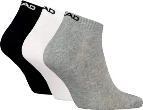 Шкарпетки Head ALL SPORTS TRAINING SNEAKER 3P білі, сірі, чорні (3 пари) 701229018-004