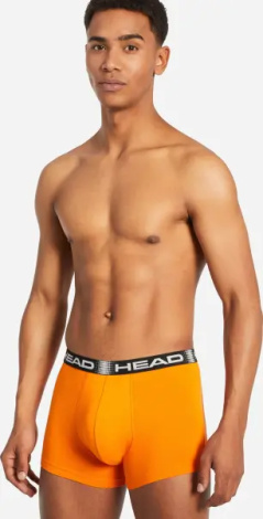 Труси (боксерки) Head MEN SEASONAL BOXER 2P оранжево-чорні (2 штуки) 701219886-001