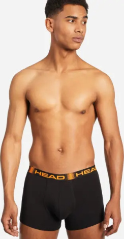 Труси (боксерки) Head MEN SEASONAL BOXER 2P оранжево-чорні (2 штуки) 701219886-001