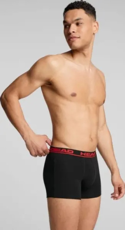 Труси (боксерки) Head BASIC BOXER 2P червоно-чорні, чорні (2 штуки) 701202741-020