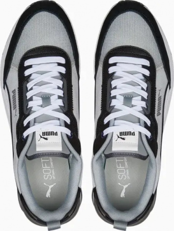 Кроссовки Puma R22 светло-серо-черно-белые 38346214