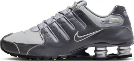 Кроссовки Nike SHOX NZ серо-темно-серо-салатовые 378341-009