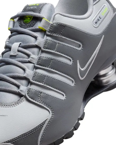 Кроссовки Nike SHOX NZ серо-темно-серо-салатовые 378341-009