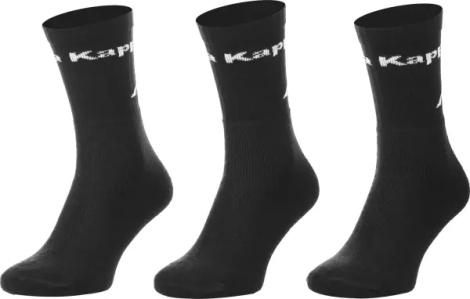 Шкарпетки Kappa SOCKS LOGO SABOYA 3PACK чорні (3 пари) 304MT00-901