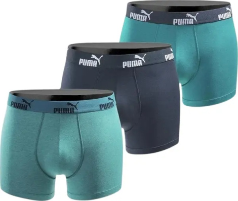 Труси (боксерки) Puma EVERYDAY COTON STRETCH бірюзово-темно-сині (3 штуки) 100003547-011