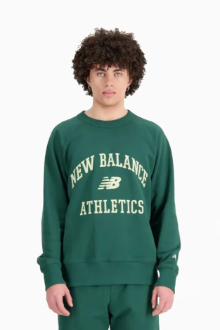 Кофта New Balance Athletics Fleece Crew Sweatshirt - зелений