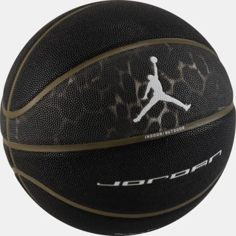 Баскетбольный мяч Nike JORDAN ULTIMATE 2.0 8P GRAPHIC DEFLATED черно-оливковый Размер 7 J.100.8257.057.07