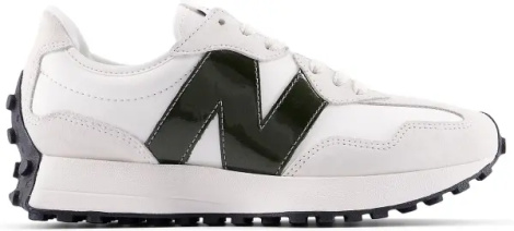Кроссовки женские New Balance 327 бело-молочно-темно-оливковые WS327JWA