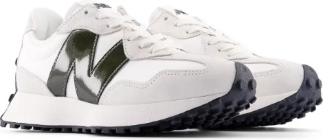 Кроссовки женские New Balance 327 бело-молочно-темно-оливковые WS327JWA