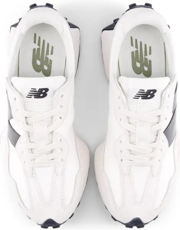 Кроссовки женские New Balance 327 бело-молочно-темно-оливковые WS327JWA