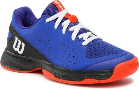 Кросівки тенісні дитячі Wilson RUSH PRO L JR синьо-чорно-помаранчеві WRS330400