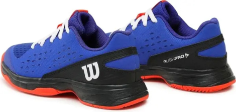 Кросівки тенісні дитячі Wilson RUSH PRO L JR синьо-чорно-помаранчеві WRS330400