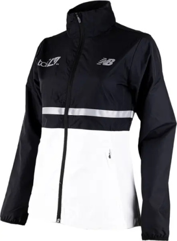 Вітровка для бігу жіноча New Balance LONDON EDITION MARATHON JACKET чорно-біла WJ31201D