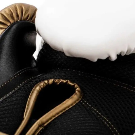 Перчатки боксерские Everlast POWERLOCK 2R TRAINING GLOVES бело-золотые (14 унций) P00003050