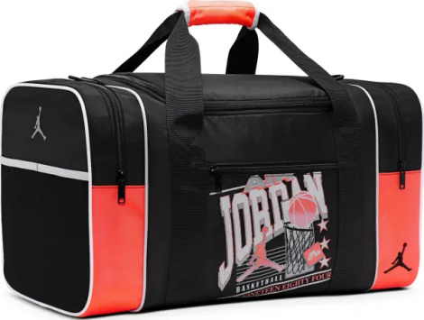 Сумка спортивна Nike JORDAN 84 VINTAGE DUFFEL 51L чорно-помаранчева MA9118-G0H