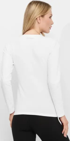 Лонгслив женский Kappa T-SHIRT MANICA LUNGA GIROCOLLO белый K2601 Bianco