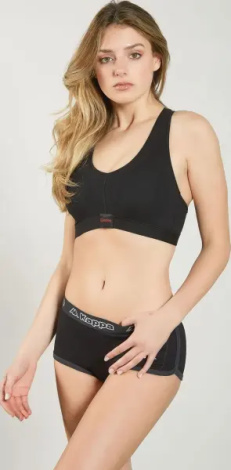 Топ женский Kappa REGGISENO SPORTY C/ETICHETTA LOGO черный K2160 Nero