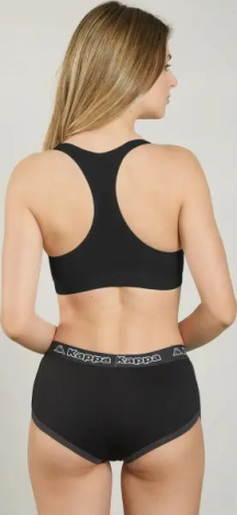 Топ женский Kappa REGGISENO SPORTY C/ETICHETTA LOGO черный K2160 Nero