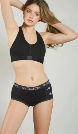 Топ женский Kappa REGGISENO SPORTY C/ETICHETTA LOGO черный K2160 Nero