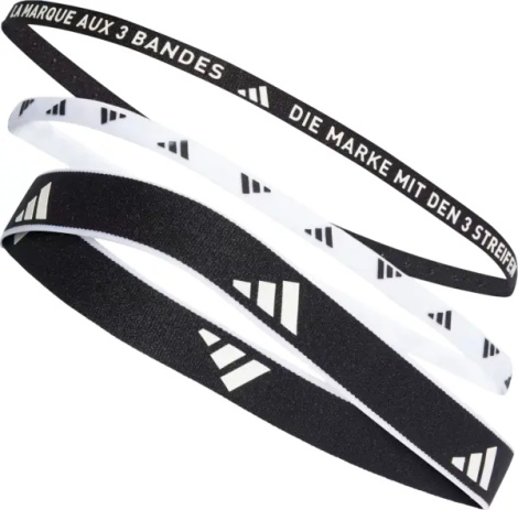 Пов'язки на голову Adidas MULTIPLE WIDTH TRAINING HEADBANDS 3PK чорні, біла (3 штуки) IA3031