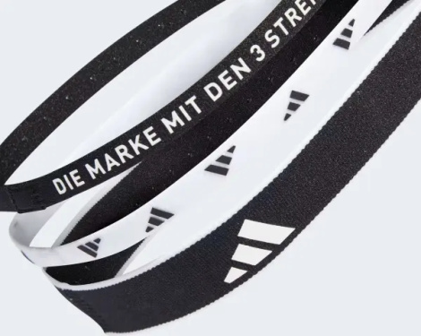 Пов'язки на голову Adidas MULTIPLE WIDTH TRAINING HEADBANDS 3PK чорні, біла (3 штуки) IA3031