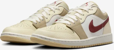Кросівки жіночі Nike AIR JORDAN 1 LOW бежево-біло-бордові HV6530-100
