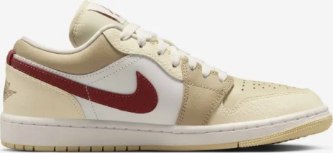 Кросівки жіночі Nike AIR JORDAN 1 LOW бежево-біло-бордові HV6530-100