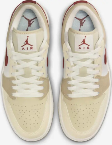 Кросівки жіночі Nike AIR JORDAN 1 LOW бежево-біло-бордові HV6530-100