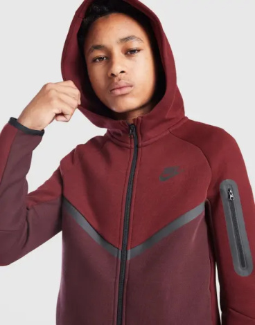 Толстовка підліткова Nike SPORTSWEAR TECH FLEECE бордова HV5867-653