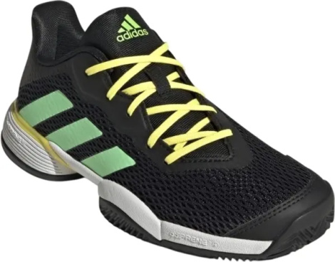 Кросівки тенісні дитячі Adidas BARRICADE CLAY чорно-жовто-салатові HR1028