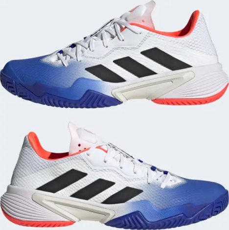 Кросівки тенісні Adidas BARRICADE біло-синьо-помаранчеві HQ8917