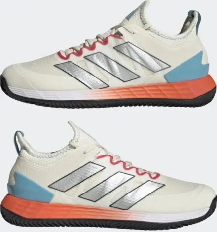 Кроссовки теннисные Adidas ADIZERO UBERSONIC 4 CLAY бежево-оранжево-голубые HQ5930