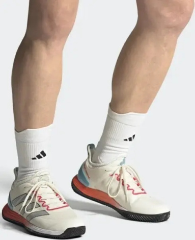 Кроссовки теннисные Adidas ADIZERO UBERSONIC 4 CLAY бежево-оранжево-голубые HQ5930