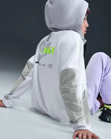 Толстовка підліткова Nike SPORTSWEAR AIR MAX біло-сіро-лаймова DA1806-100