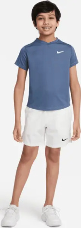 Футболка для тенісу підліткова Nike COURT DRI-FIT VICTORY синя CV7565-493