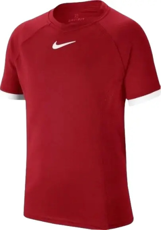 Футболка для тенісу підліткова Nike COURT CREW DRI-FIT червона CD6131-687