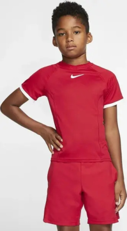 Футболка для тенісу підліткова Nike COURT CREW DRI-FIT червона CD6131-687