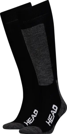 Носки Head UNISEX SKI KNEEHIGH 2PPK черно-темно-серые (2 пары) 791003001-213