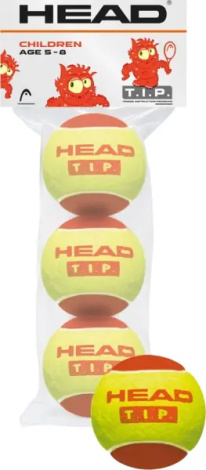 Набор мячей для тенниса детский Head TIP RED 3 желто-красный (3 штуки) 578113