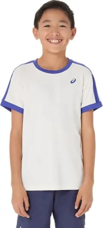Футболка для тенниса детская Asics BOYS TENNIS SS TOP молочно-синяя 2044A044-100