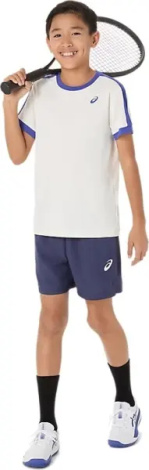 Футболка для тенниса детская Asics BOYS TENNIS SS TOP молочно-синяя 2044A044-100