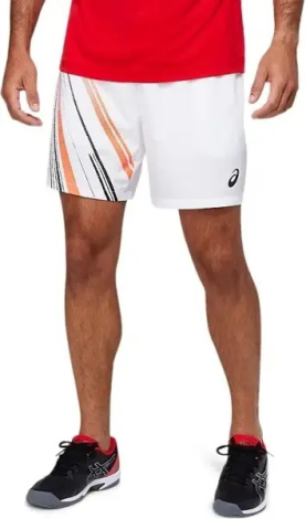 Шорти для тенісу Asics COURT GRAPHIC SHORT біло-оранжево-чорні 2041A175-100